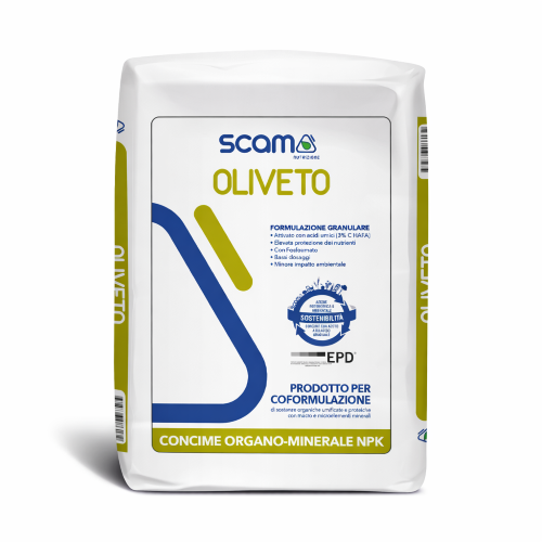 Scam OLIVETO Concime organo minerale NPK 15-5-6 Boro Ferro Zinco 25 KG