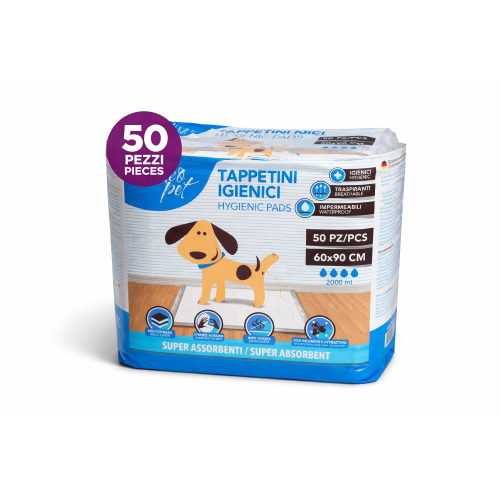 Leopet Tappetini Igienici Assorbenti Traversine Cani Strip Adesivo 60x90 CM 50 PZ 60x90 cm 50 pezzi