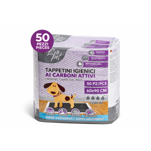 Leopet Tappetini Assorbenti Cani Carboni Attivi Strip Adesivo 60x90 CM 50 PZ 60x90 cm 50 pezzi