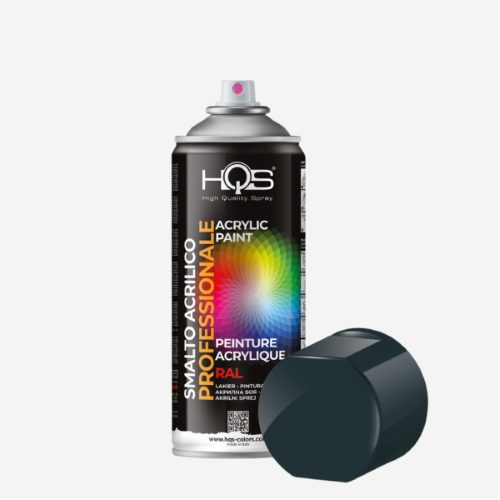 HQS RAL 7016 OPACO Smalto Acrilico professionale multiuso muri metallo vetro spray 400 ML RAL 7016 GRIGIO ANTRACITE OPACO