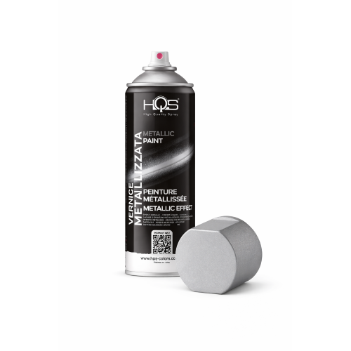 HQS METALLIC PAINT ARGENTO Vernice metallizzata muri metalli plastica legno spray 400 ML ARGENTO METALLIZZATO
