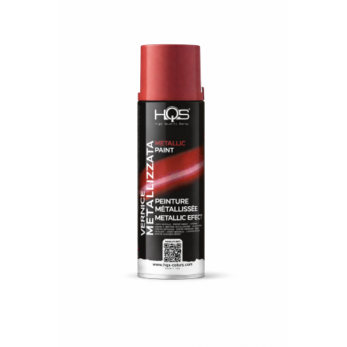 HQS METALLIC PAINT ROSSO Vernice metallizzata muri metalli plastica legno spray 400 ML ROSSO METALLIZZATO - immagine 2