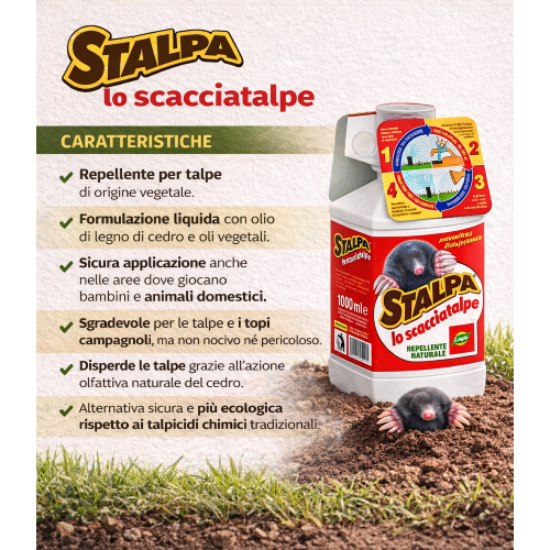 Linfa STALPA Dissuasore naturale liquido concentrato scaccia talpe 1 LT - immagine 3
