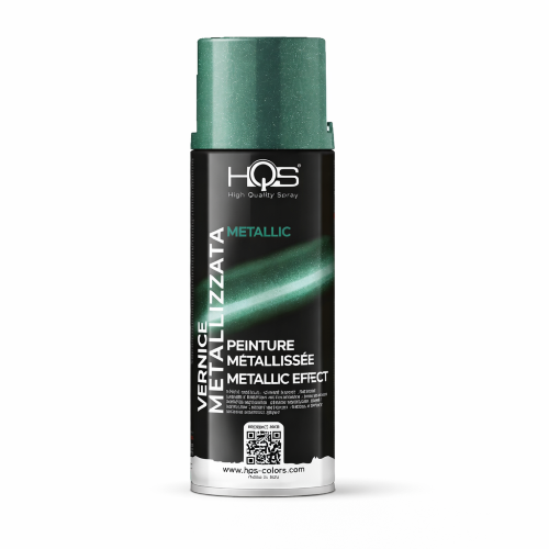 HQS METALLIC PAINT VERDE Vernice metallizzata muri metalli plastica legno spray 400 ML VERDE METALLIZZATO