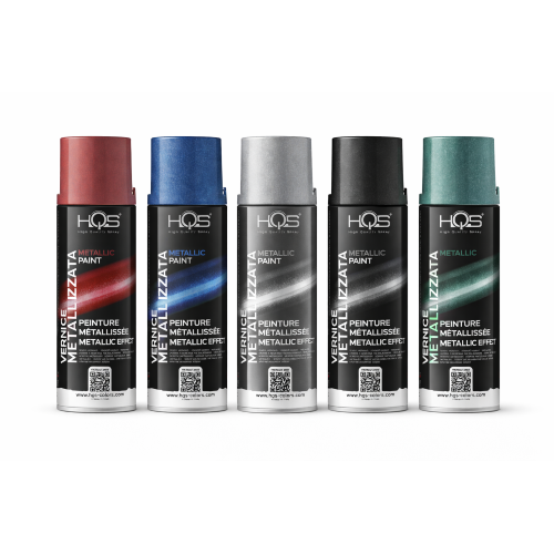 HQS METALLIC PAINT ROSSO Vernice metallizzata muri metalli plastica legno spray 400 ML ROSSO METALLIZZATO - immagine 4