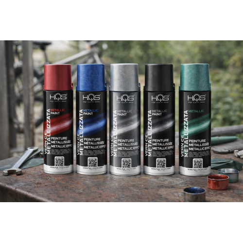 HQS METALLIC PAINT BLU Vernice metallizzata muri metalli plastica legno spray 400 ML BLU METALLIZZATO - immagine 5