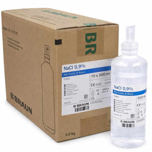 10 X B Braun ECOLAV NaCl 0,9% Cloruro di Sodio Soluzione risciacquo 500 ML