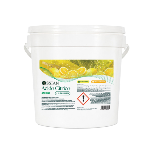 Ossian ACIDO CITRICO ANIDRO 99,8% Anticalcare Naturale multifunzione 5 KG