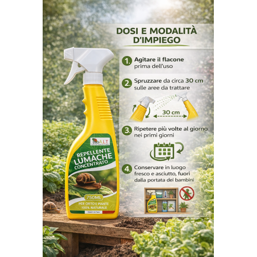 Bio A.L.T. REPELLENTE LUMACHE Concentrato spray naturale orto piante 750 ML - immagine 5