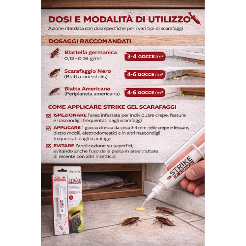 Ossian STRIKE GEL SCARAFAGGI Insetticida Azione rapida pronto uso 10 GR - immagine 4