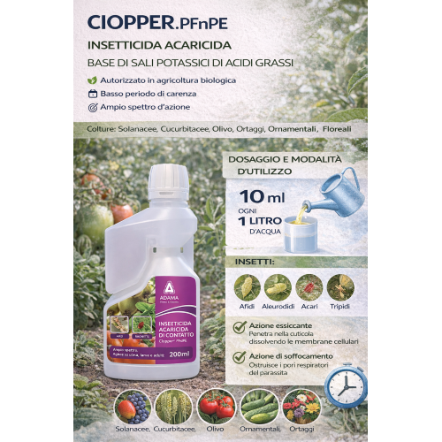 Adama CIOPPER PFnPE Insetticida Acaricida Afidi Ragnetto rosso 200 ML - immagine 2