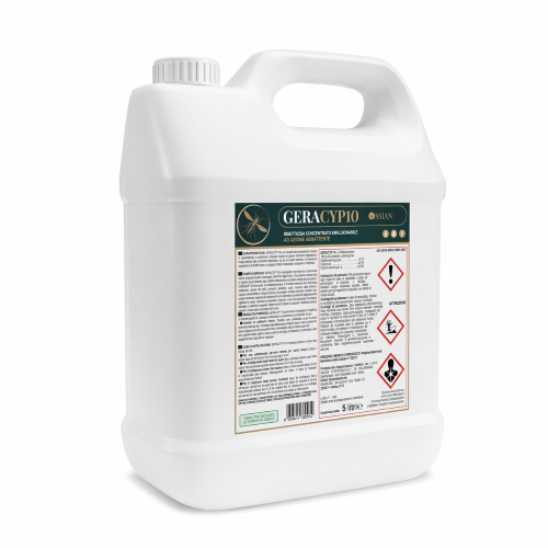 Ossian GERACYP 10 Insetticida Cipermetrina 10% Geraniolo mosche zanzare da 5 LT