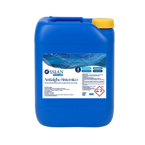 Ossian Pool ANTIALGHE 4 AZIONI Alghicida Sistemico Azzurrante Piscine 5 KG