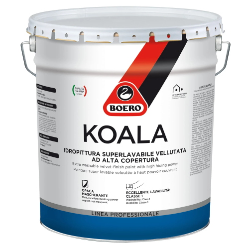 Boero KOALA Idropittura Superlavabile Vellutata alta copertura bianca 14 LT