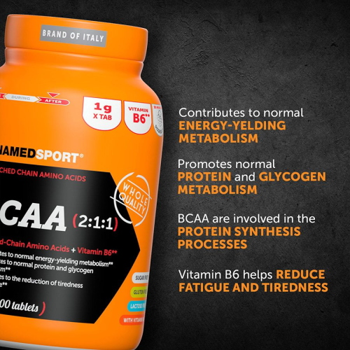 NamedSport BCAA 2:1:1 Amminoacidi Ramificati + Vitamina B6 100 Tabs - immagine 3