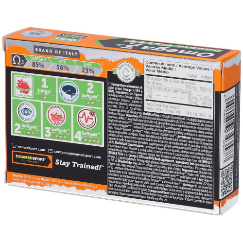 NamedSport OMEGA 3 Double Plus Gluten Free Acidi Grassi 56% EPA + 23% DHA 30 Softgel 30 Softgels - immagine 3