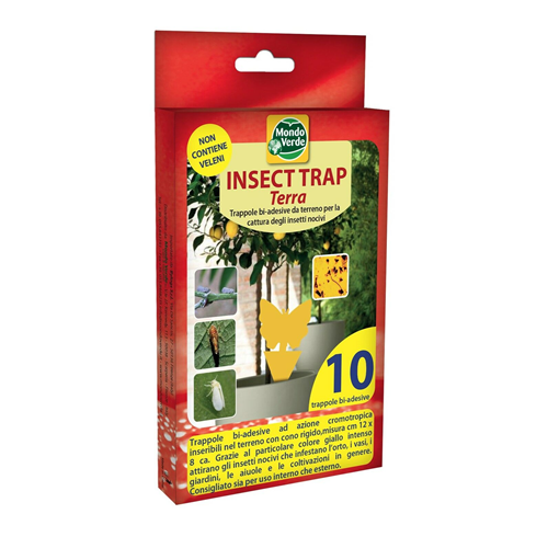 Mondoverde INSECT TRAP TERRA Trappola adesiva insetti biologico 10 pezzi